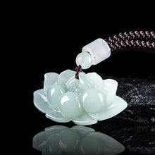 Natural Jade Pendant Lotus Jadeite Pendant