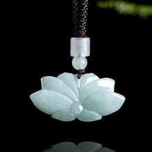 Natural Jade Pendant Lotus Jadeite Pendant