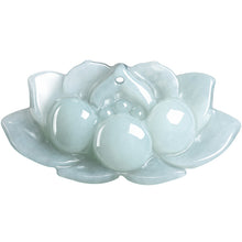 Natural Jade Pendant Lotus Jadeite Pendant