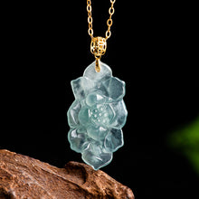 Natural Jade Pendant Lotus Jadeite Pendant