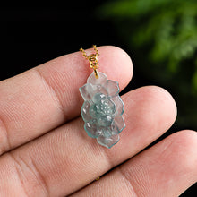 Natural Jade Pendant Lotus Jadeite Pendant