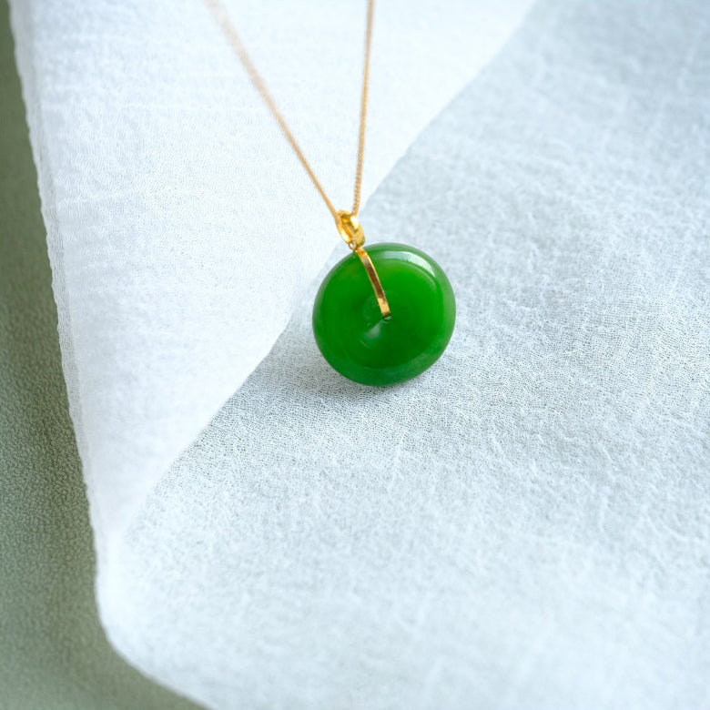Natural Jade Pendant Nephrite Gold Pendant