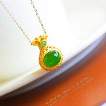 Natural Jade Pendant Nephrite Silver Lucky Bag Pendant