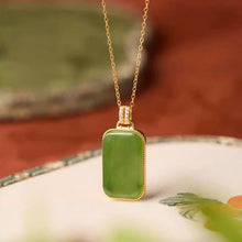 Natural Jade Pendant Nephrite Silver Pendant