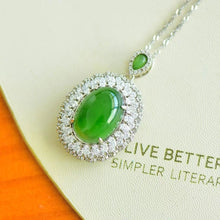 Natural Jade Pendant Nephrite Silver Pendant