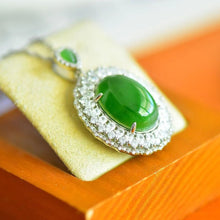 Natural Jade Pendant Nephrite Silver Pendant