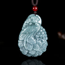 Natural Jade Pendant Peacock Jadeite Pendant