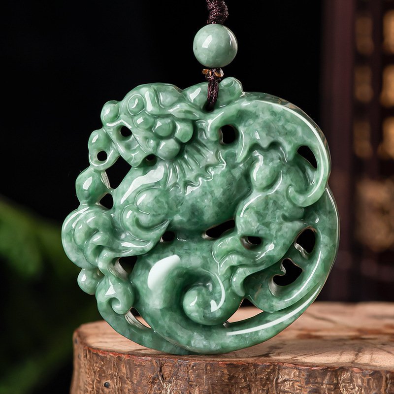 Natural Jade Pendant Qilin Jadeite Pendant