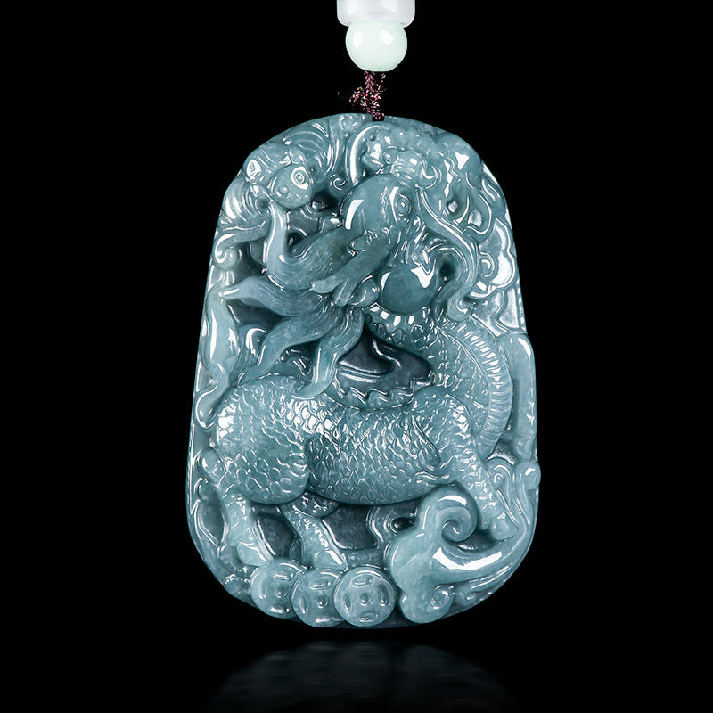 Natural Jade Pendant Qilin Jadeite Pendant