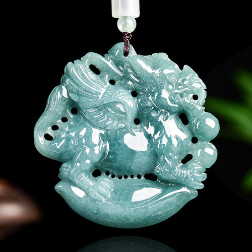 Natural Jade Pendant Qilin Jadeite Pendant