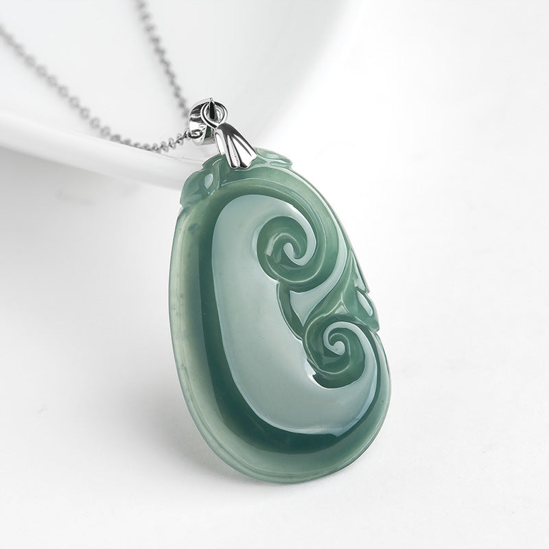 Natural Jade Pendant Ruyi Jadeite Pendant