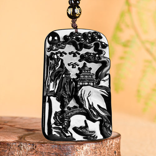 Natural Jade Pendant Scenery Jadeite Pendant
