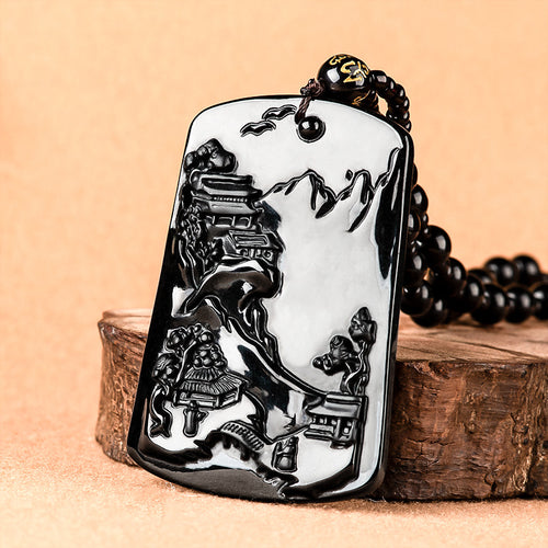 Natural Jade Pendant Scenery Jadeite Pendant
