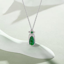 Natural Jade Pendant Silver Beans Jadeite Pendant