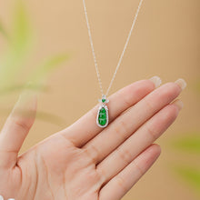 Natural Jade Pendant Silver Beans Jadeite Pendant