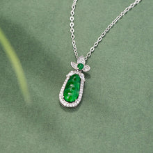 Natural Jade Pendant Silver Beans Jadeite Pendant