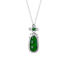 Natural Jade Pendant Silver Beans Jadeite Pendant