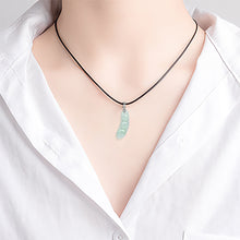 Natural Jade Pendant Silver Beans Jadeite Pendant