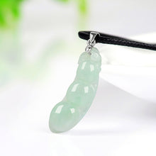 Natural Jade Pendant Silver Beans Jadeite Pendant