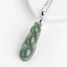 Natural Jade Pendant Silver Beans Jadeite Pendant