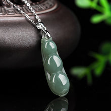 Natural Jade Pendant Silver Beans Jadeite Pendant