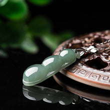 Natural Jade Pendant Silver Beans Jadeite Pendant