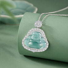 Natural Jade Pendant Silver Buddha Jadeite Pendant