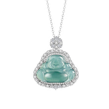 Natural Jade Pendant Silver Buddha Jadeite Pendant