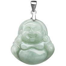 Natural Jade Pendant Silver Buddha Jadeite Pendant