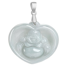 Natural Jade Pendant Silver Buddha Jadeite Pendant