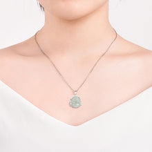 Natural Jade Pendant Silver Buddha Jadeite Pendant