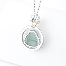 Natural Jade Pendant Silver Buddha Jadeite Pendant