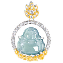 Natural Jade Pendant Silver Buddha Jadeite Pendant