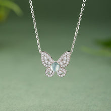Natural Jade Pendant Silver Butterfly Jadeite Pendant