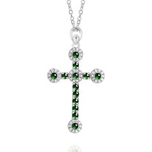 Natural Jade Pendant Silver Cross Jadeite Pendant