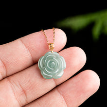 Natural Jade Pendant Silver Flower Jadeite Pendant