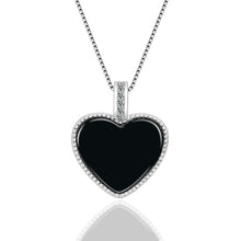 Natural Jade Pendant Silver Heart Jadeite Pendant