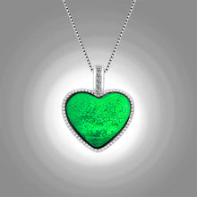 Natural Jade Pendant Silver Heart Jadeite Pendant