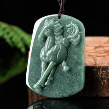 Natural Jade Pendant Silver Horse Jadeite Pendant TUPT541