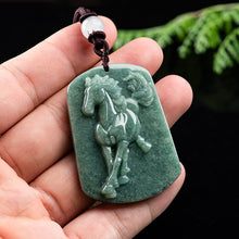 Natural Jade Pendant Silver Horse Jadeite Pendant TUPT541