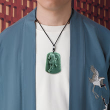 Natural Jade Pendant Silver Horse Jadeite Pendant TUPT541