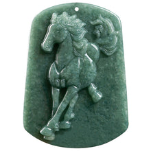 Natural Jade Pendant Silver Horse Jadeite Pendant TUPT541