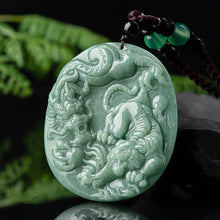 Natural Jade Pendant Silver Tiger Jadeite Pendant