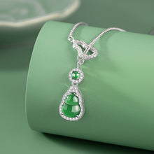 Natural Jade Pendant Silver Hulu Jadeite Pendant