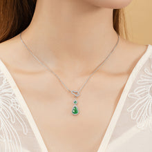 Natural Jade Pendant Silver Hulu Jadeite Pendant