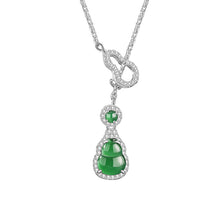 Natural Jade Pendant Silver Hulu Jadeite Pendant