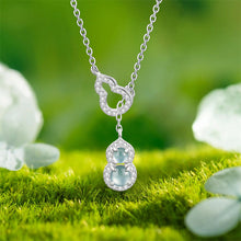 Natural Jade Pendant Silver Hulu Jadeite Pendant