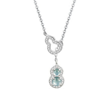 Natural Jade Pendant Silver Hulu Jadeite Pendant
