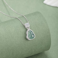 Natural Jade Pendant Silver Hulu Jadeite Pendant