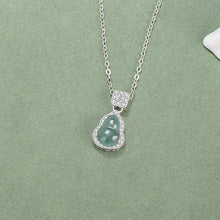 Natural Jade Pendant Silver Hulu Jadeite Pendant